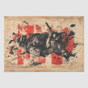 Vintage Samurai Warrior Painting Tissue Paper