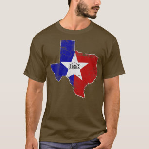 Vintage San Antonio Flag Texas Map Texan State Ret T-Shirt