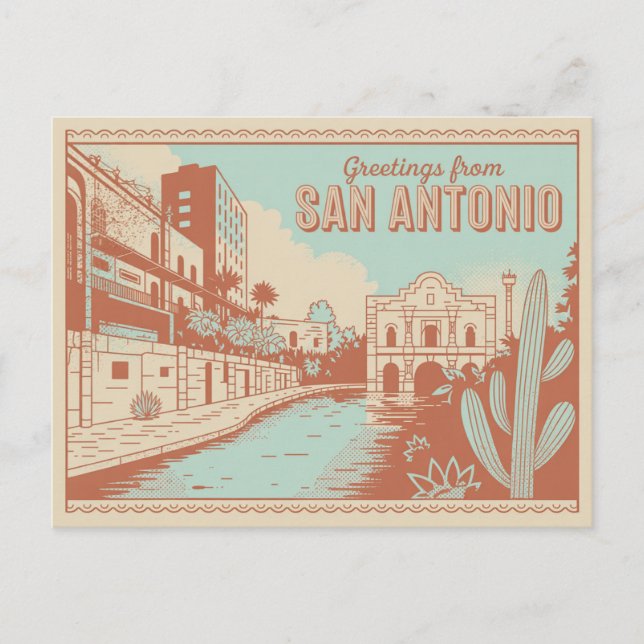 Vintage San Antonio Postcard | Greetings from (Front)