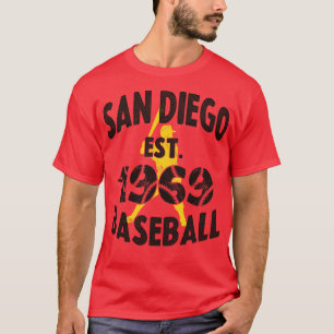 Vintage San Diego Baseball Est 1969 Baseball Batte T-Shirt