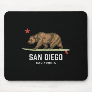 Vintage San Diego California Bear Surfing Boys Gir Mouse Mat