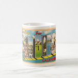 Vintage San Diego California Mug<br><div class="desc">An old colourful postcard greeting from San Diego, California. If you prefer a different background colour on the mug - it's easy to change.</div>
