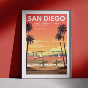 Vintage San Diego California Poster