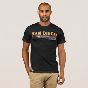 Vintage San Diego California Retro Sunset Stripes T-Shirt