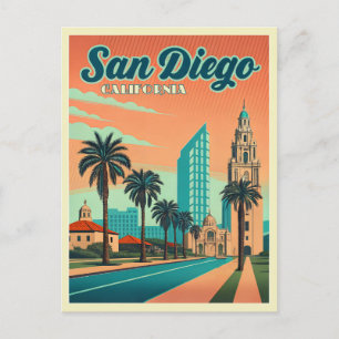Vintage San Diego California Sunset Postcard