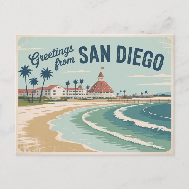 Vintage San Diego Postcard | Greetings from (Front)