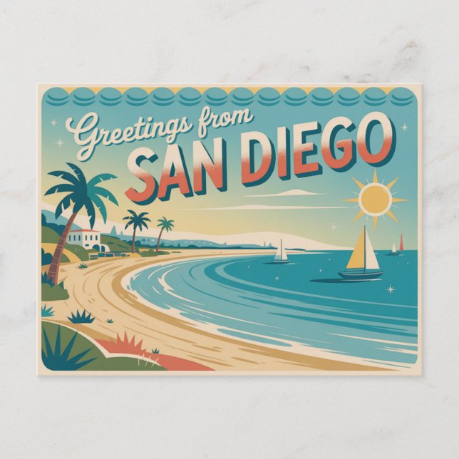 Vintage San Diego Postcard | Greetings from (Front)