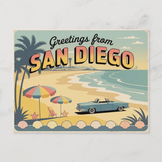 Vintage San Diego Postcard | Greetings from (Front)