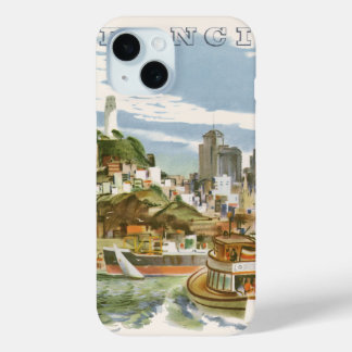 Vintage San Francisco Bay Travel Poster Ferryboat iPhone 15 Case