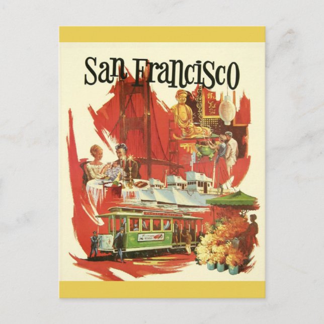 Vintage San Francisco California City Landmarks Postcard (Front)