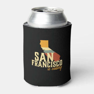 Vintage San Francisco California USA City Map Can Cooler