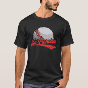 Vintage San Francisco Cityscape Baseball  Men Wome T-Shirt