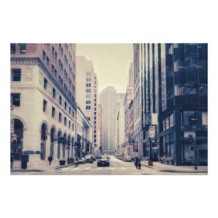 Vintage San Francisco Downtown Street View Photo Print