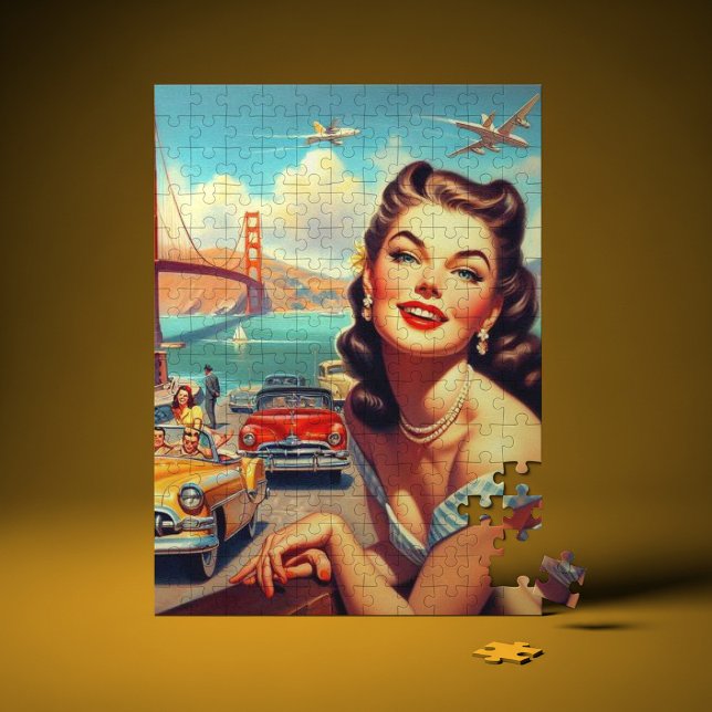 Vintage San Francisco Girl Illustration Jigsaw Puzzle (Creator Uploaded)