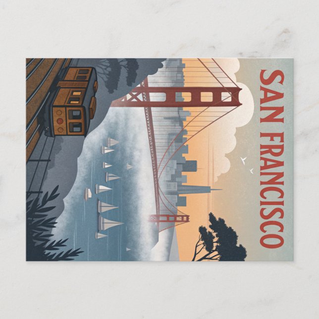 Vintage San Francisco Golden Gate Bridge Postcard (Front)