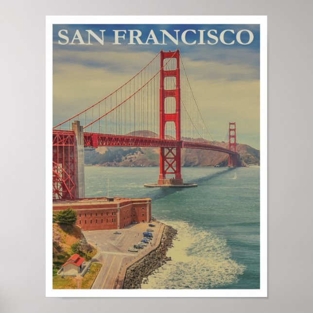 Vintage San Francisco Golden Gate Travel Poster (Front)