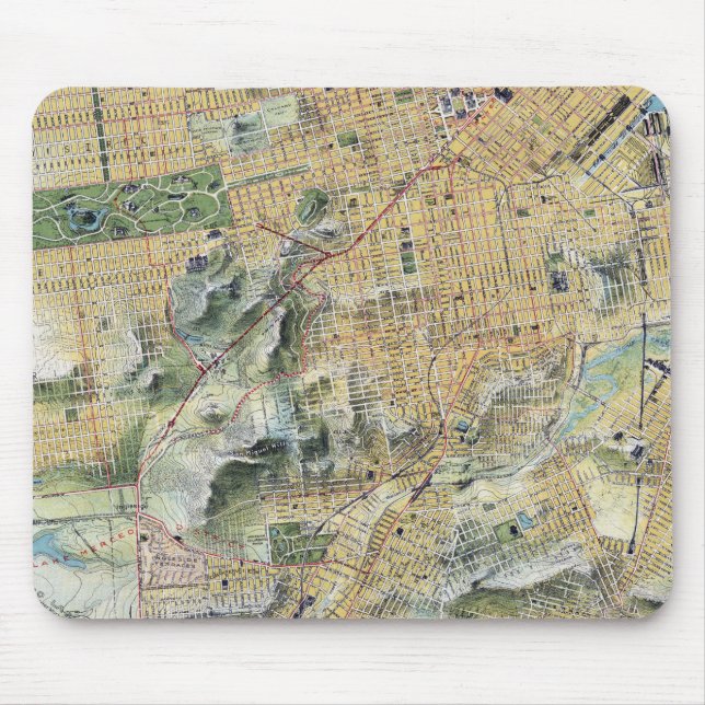 Vintage San Francisco Map Mouse Mat (Front)