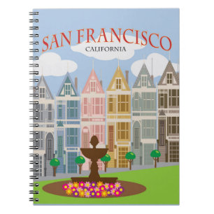 Vintage San Francisco Postcard Row Notebook
