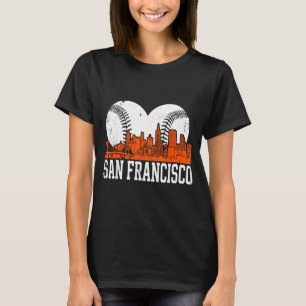 Vintage San Francisco Skyline Baseball Present Men T-Shirt