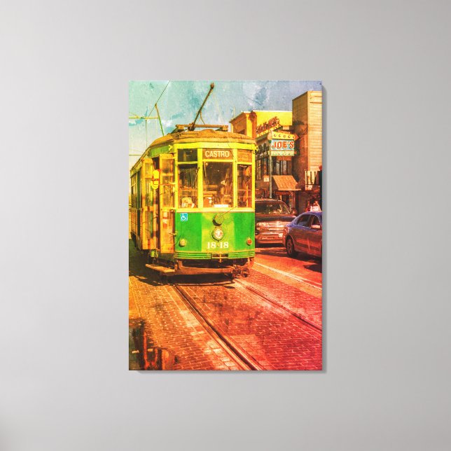 Vintage San Francisco Streetcar Canvas Print (Front)