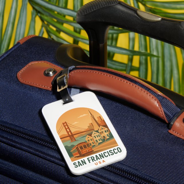 Vintage San Francisco Travel Luggage Tag (Front Insitu 1)