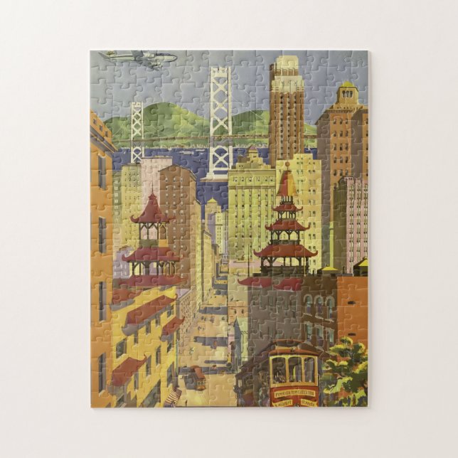 Vintage San Francisco Travel Poster Design Jigsaw Puzzle (Vertical)