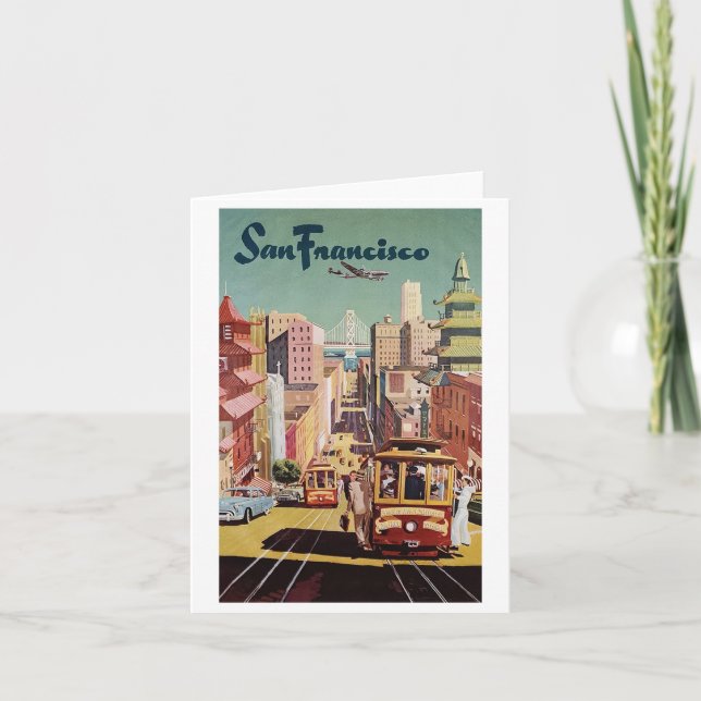 Vintage San Francisco Travel Poster Note Card (Front)