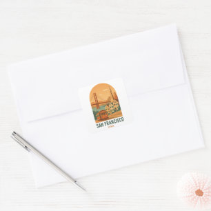 Vintage San Francisco Travel  Square Sticker