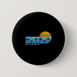 Vintage San Jose Del Cabo, Mx Palm Trees &amp; Sun 6 Cm Round Badge