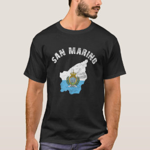 Vintage San Marino Flag Map Men Women Patriotic T-Shirt