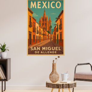 Vintage San Miguel de Allende Mexico Poster