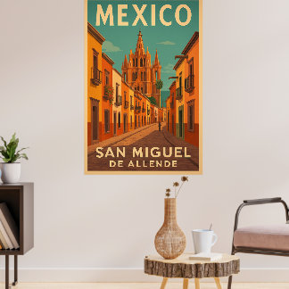 Vintage San Miguel de Allende Mexico Poster