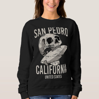 Vintage San Pedro Beach California CA Retro Surfer Sweatshirt