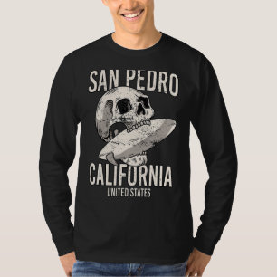 Vintage San Pedro Beach California CA Retro Surfer T-Shirt