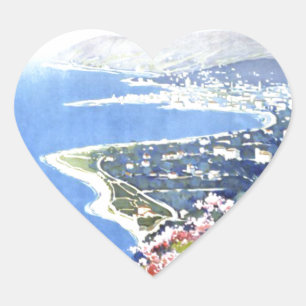 Vintage San Remo Italy Europe Travel Heart Sticker
