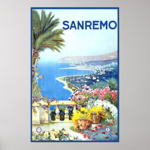 Vintage San Remo Italy Europe Travel Poster