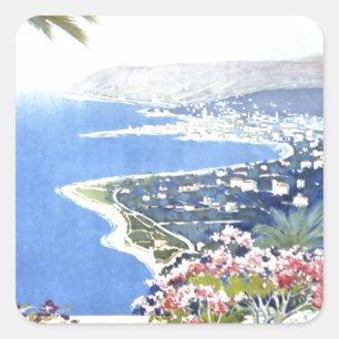 Vintage San Remo Italy Europe Travel Square Sticker