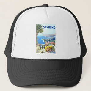 Vintage San Remo Italy Europe Travel Trucker Hat