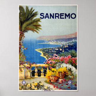Vintage San Remo Travel Poster