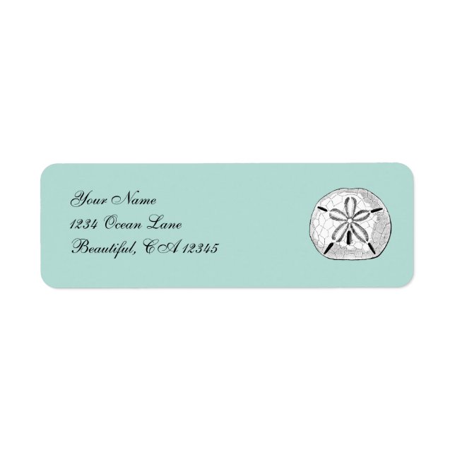 Vintage Sand Dollar Seashell Beach Address Label (Front)