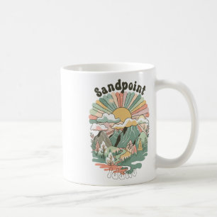Vintage Sandpoint Idaho Mountains Hiking Sunset Gr Coffee Mug