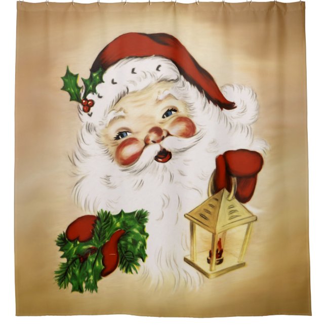 Vintage Santa 2 Shower Curtain (Front)