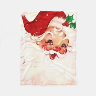 Vintage Santa 4 Fleece Blanket