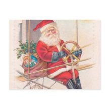 Vintage Santa Airship Fantasy
