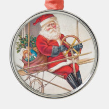 Vintage Santa Airship Fantasy