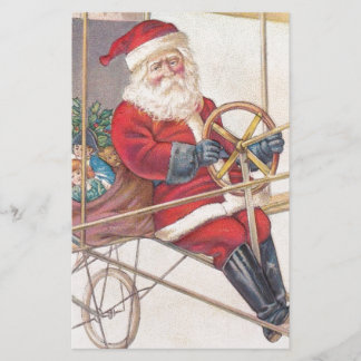 Vintage Santa Airship Fantasy Stationery