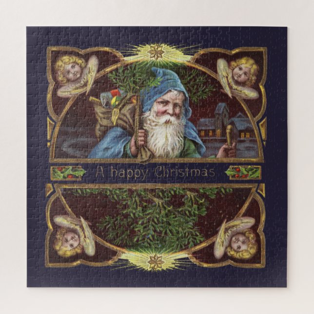 Vintage Santa and Angels Jigsaw Puzzle (Vertical)