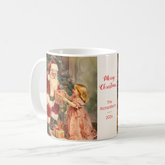 Vintage Santa and Child Christmas  Coffee Mug (Front Left)