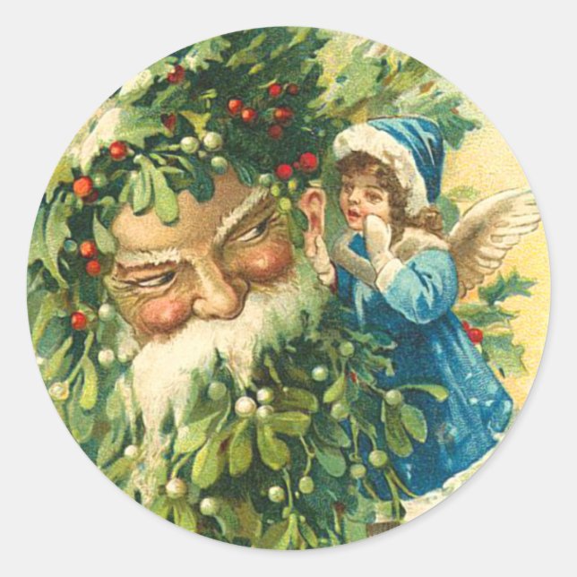 Vintage Santa and Faerie Christmas Stickers (Front)