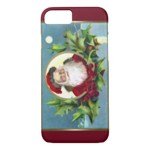 Vintage Santa and Holly Christmas iPhone 8/7 Case